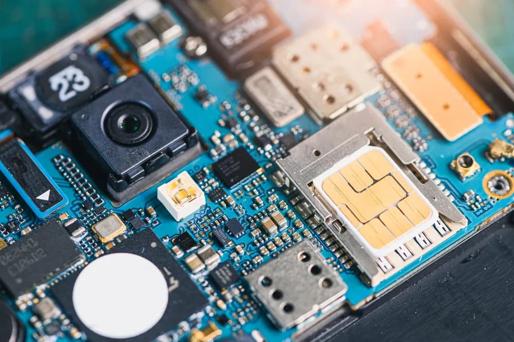 iPhone abierto para mostrar el hardware