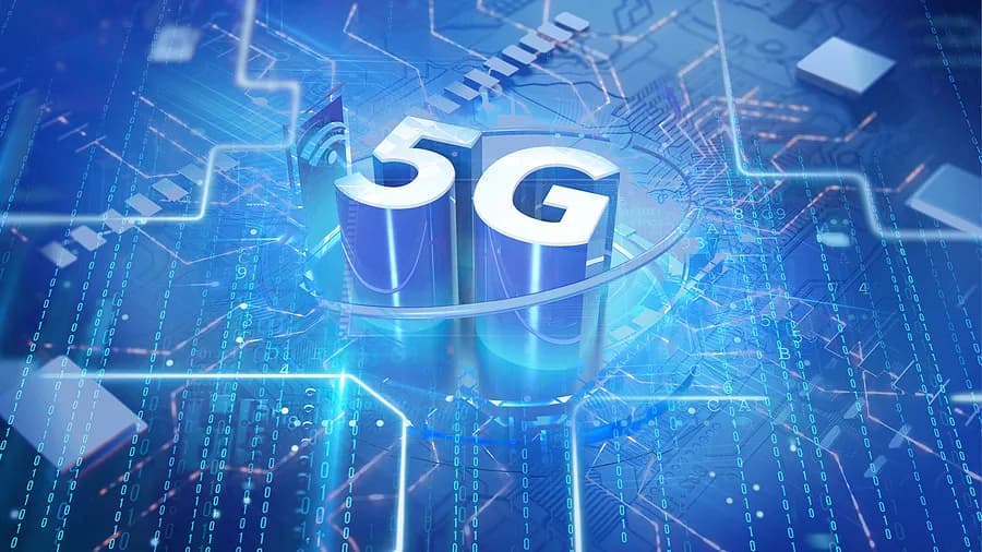 Imagen de 5G sobre un fondo futurista